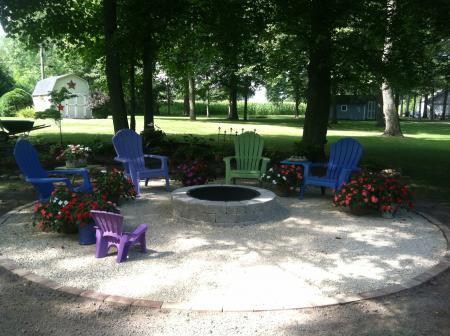 Fire Pit with Crushed Royal Brassfield Patio
